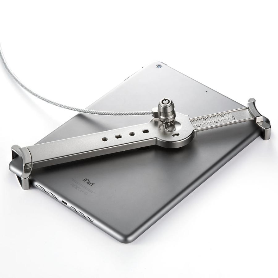 セキュリティワイヤー タブレット・iPad用 7インチ〜10インチ対応　シルバー 盗難防止 EZ2-SL019SV | SANWA SUPPLY | 14