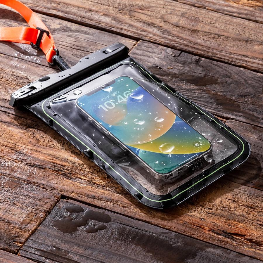 SANWA SUPPLY 防水ケース iPhone16 9インチ対応 完全防水 IPX8