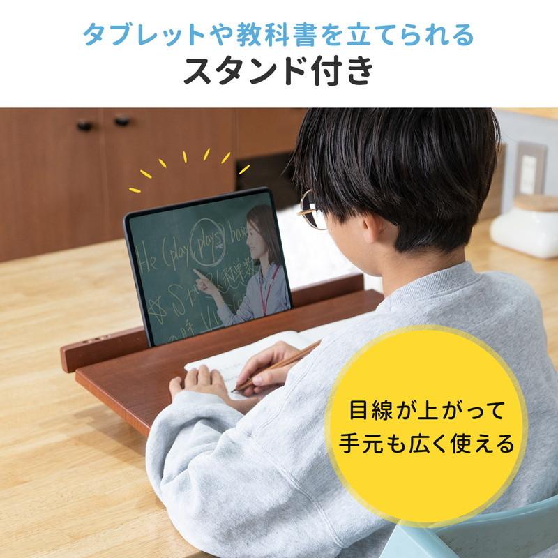 木製学習台 教科書 タブレットスタンド付き ペン立て付き 卓上傾斜台 書見台 筆記台 ライティングボード 完成品 EZ2-STN065｜esupply｜04