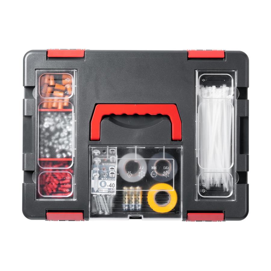 SANWA SUPPLY 工具箱 セミクリア蓋付き 大容量収納 両開き SANWA SUPPLY 工具箱 セミクリア蓋付き 大容量収納 両開き
