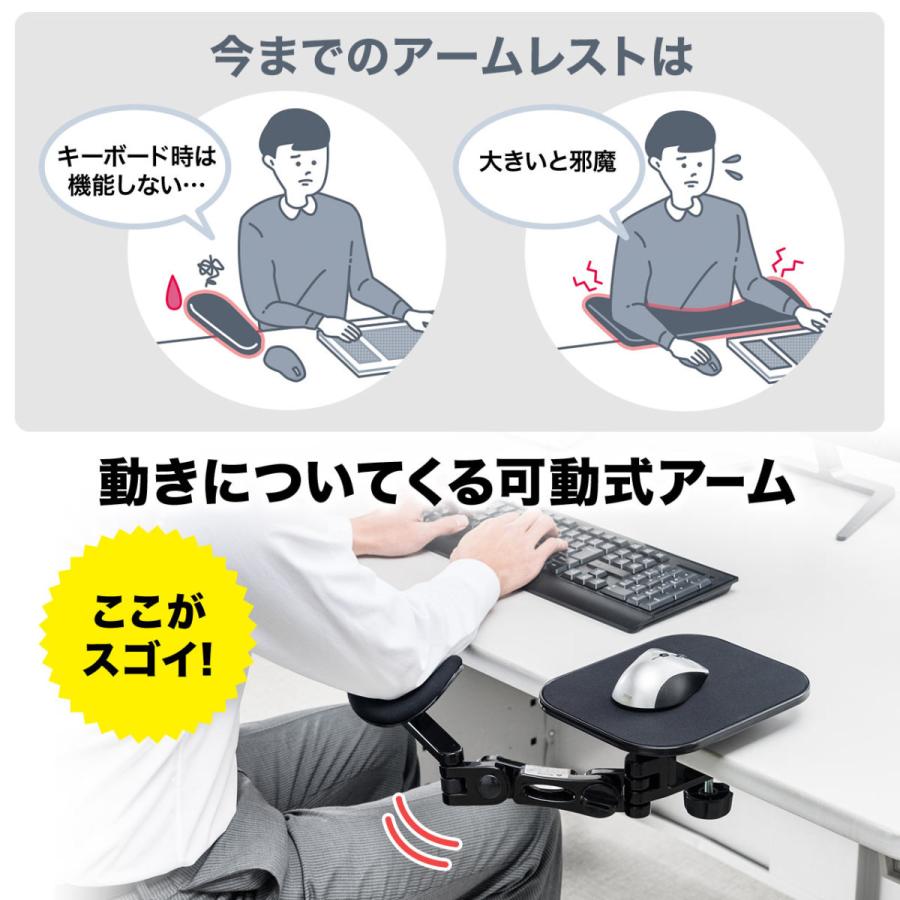 SANWA SUPPLY（サンワサプライ） アームレスト エルゴノミクス 肘置き