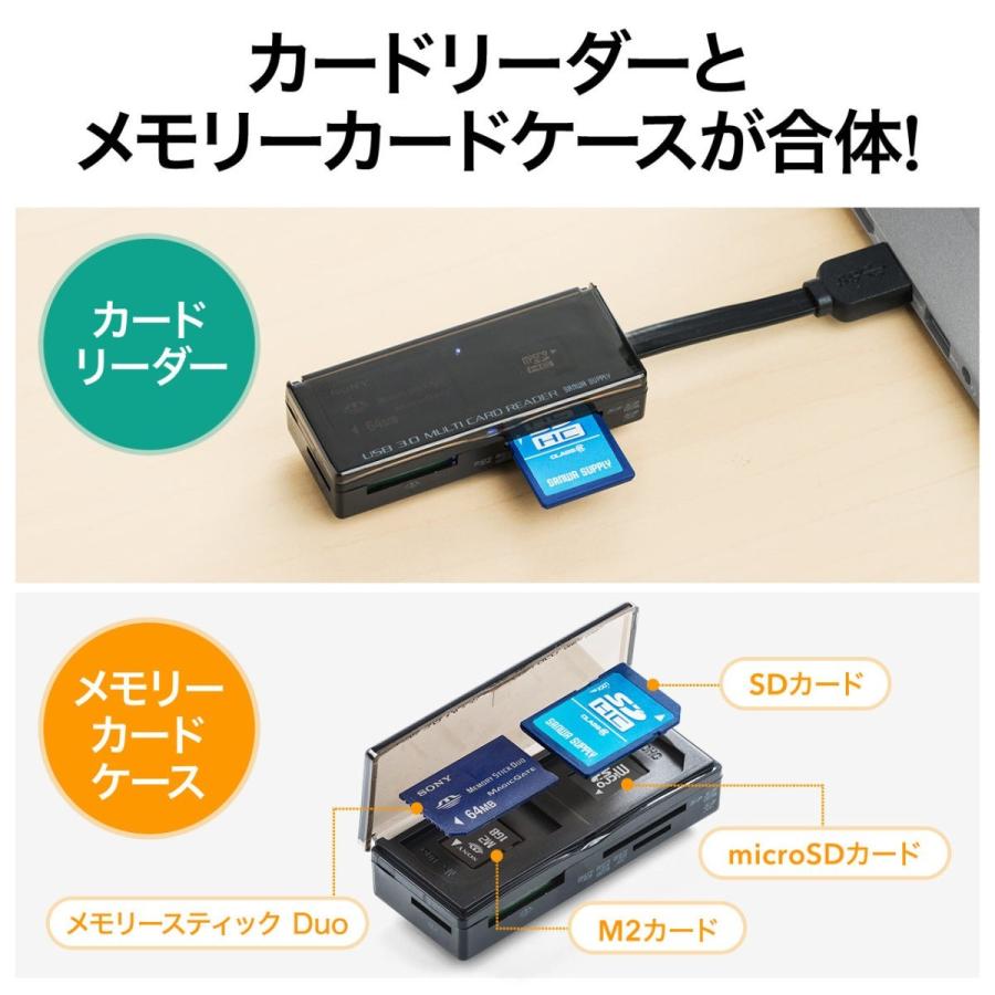 メモリーカードケース付カードリーダー Sd Microsd メモリースティック M2 メモリケース一体型 Usb3 1 Gen1 Aコネクタ Ez4 Adr316bk イーサプライ Paypayモール店 通販 Paypayモール