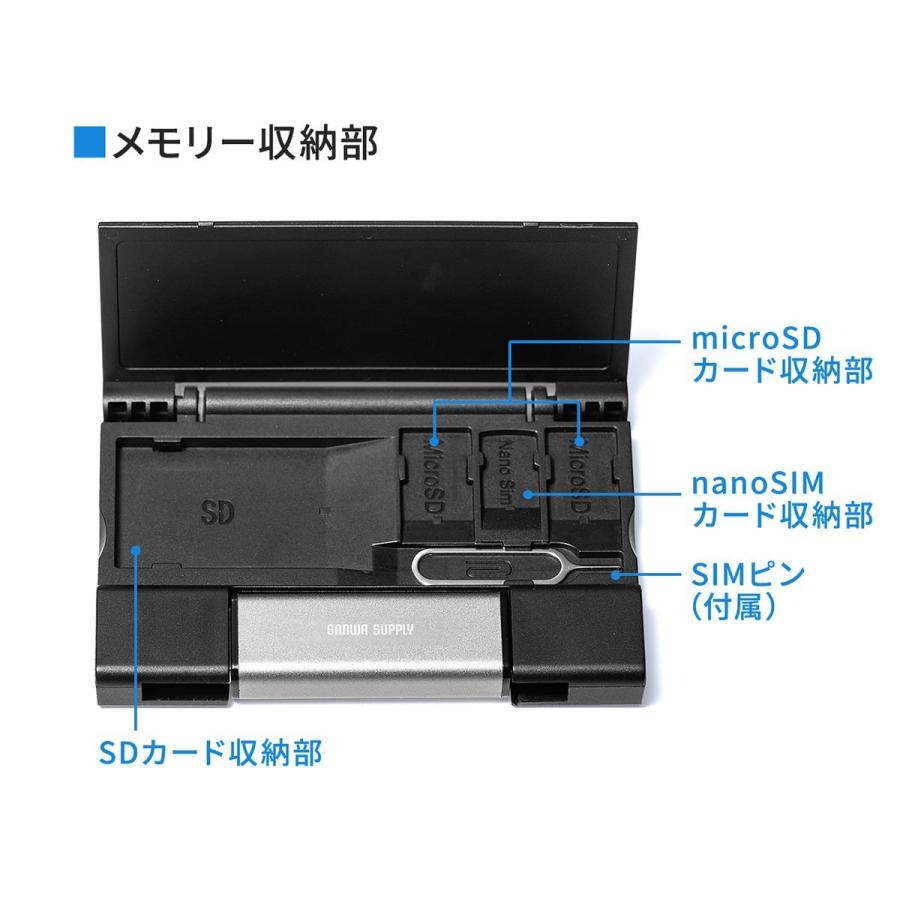 SANWA SUPPLY カードリーダー メディアケース一体型 タイプC SANWA SUPPLY カードリーダー メディアケース一体型 タイプC