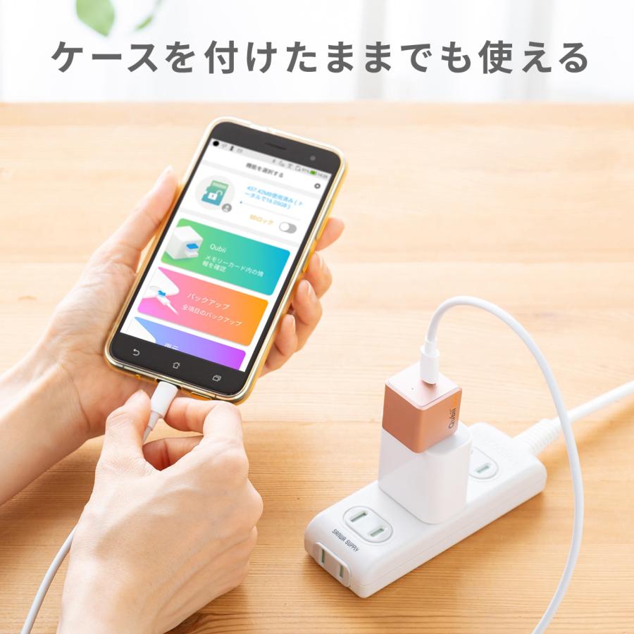 Qubii Duo　type-C　データ移行　自動バックアップ バックアップ機能付き USBアダプター Qubii Duo USB Type-C（ホワイト