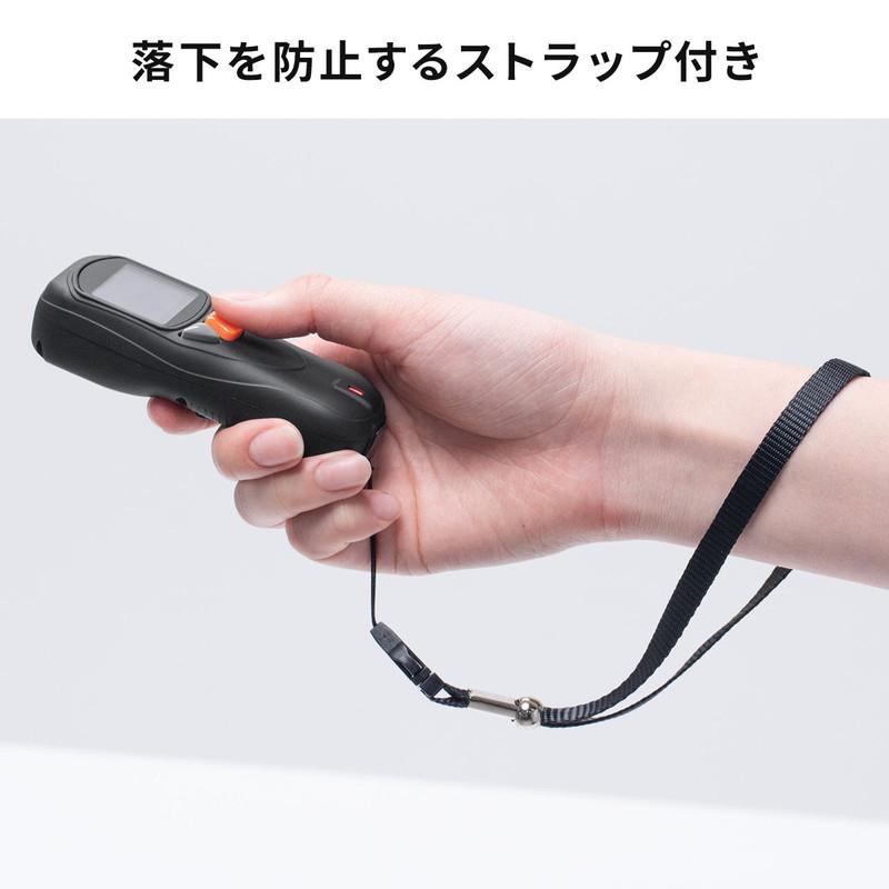 バーコードリーダー 無線 Bluetooth USB接続 USB充電 2次元バーコード 液晶画面付き 耐衝撃 小型 ストラップ付き EZ4-BCR005の画像