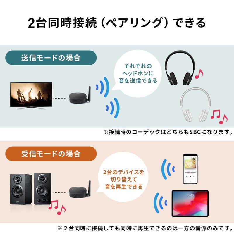 Bluetooth送信機 受信機 トランスミッター レシーバー 低遅延 ハイレゾ相当対応 3.5mm 光デジタル USB対応 EZ4-BTAD008｜esupply｜08