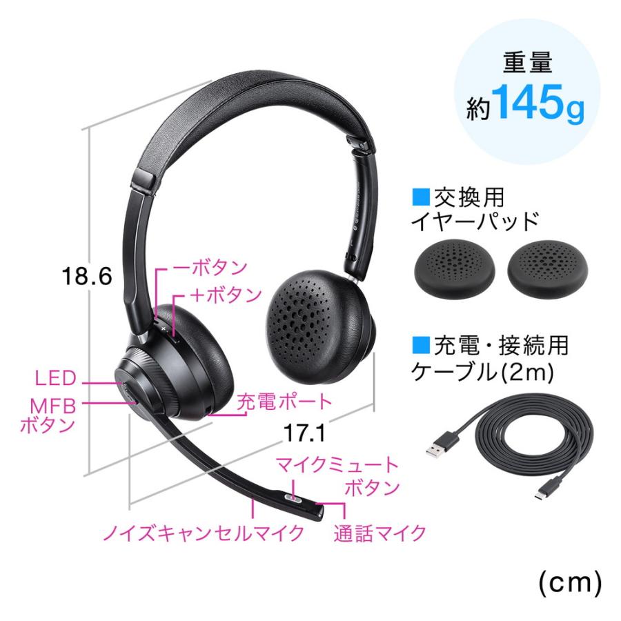 SANWA SUPPLY（サンワサプライ） Bluetoothヘッドセット デュアル