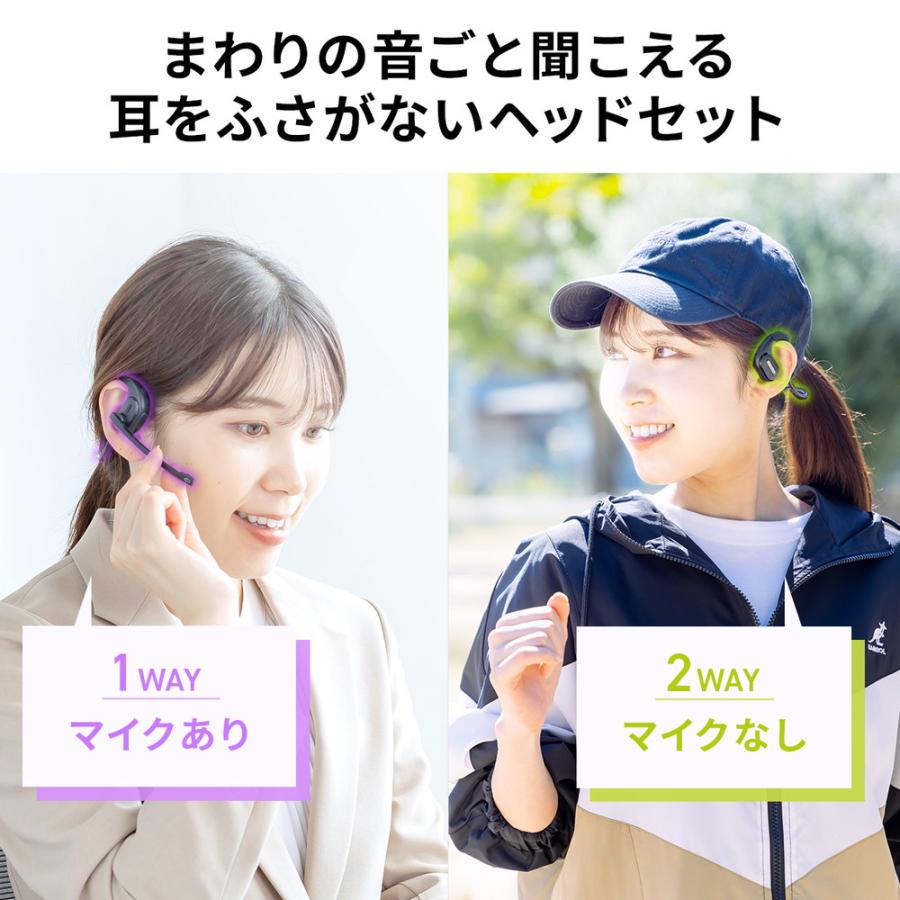 SANWA SUPPLY ヘッドセット オープンイヤー型 マイク着脱可能