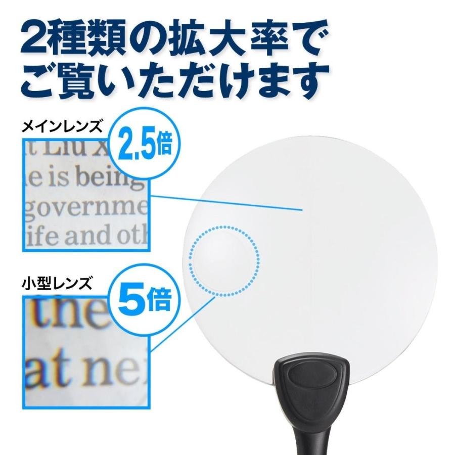 スタンドルーペ 拡大鏡 LEDライト付 クリップ対応 敬老の日 プレゼント EZ4-CAM019 | SANWA SUPPLY | 02