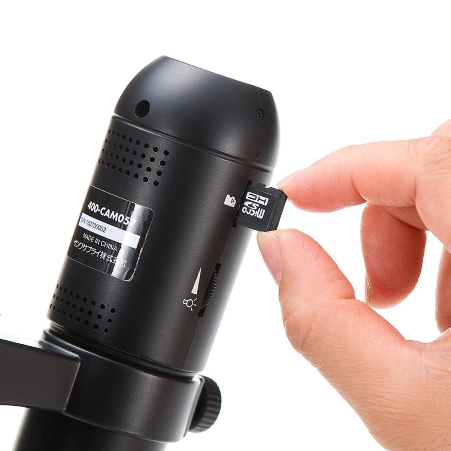 デジタル顕微鏡 マイクロスコープ 光学ズーム 220倍 HDMI出力 CMOS350万画素 専用スタンド付き EZ4-CAM057の画像