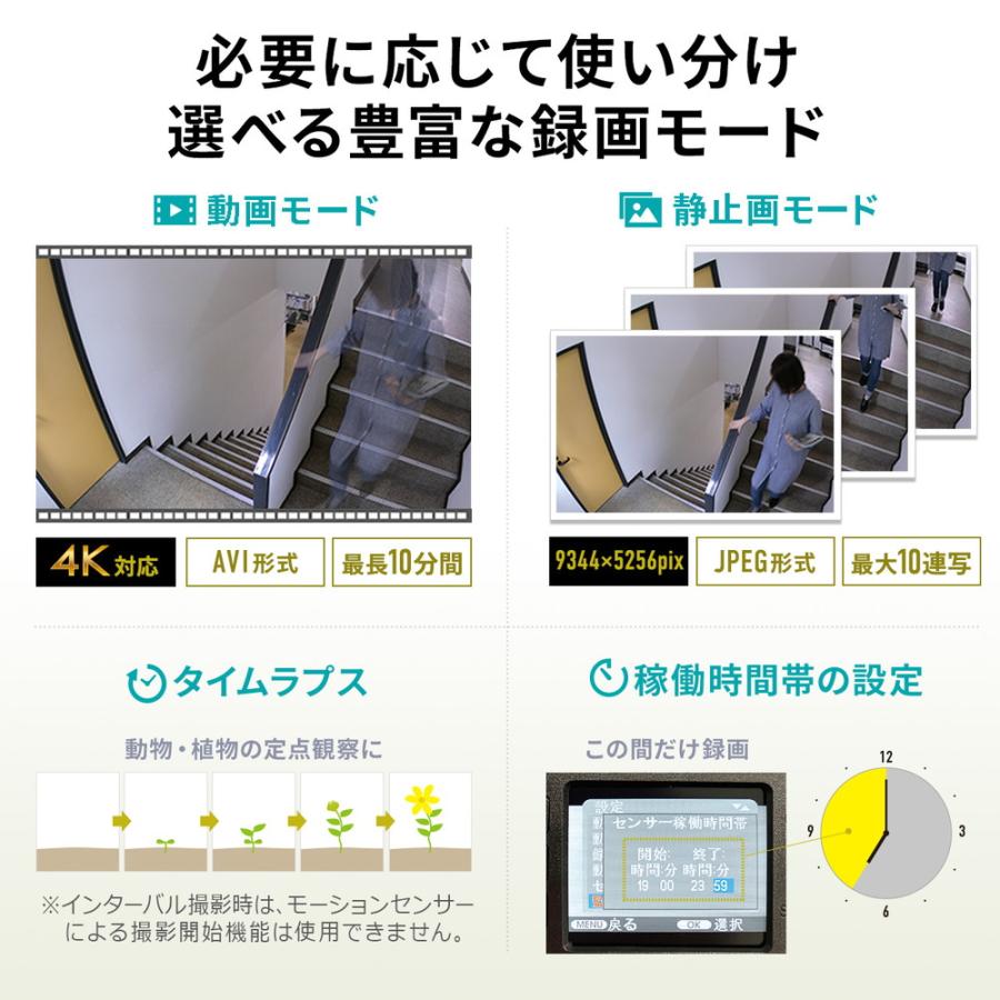 SANWA SUPPLY（サンワサプライ） 防犯カメラ 屋外 トレイルカメラ 4K