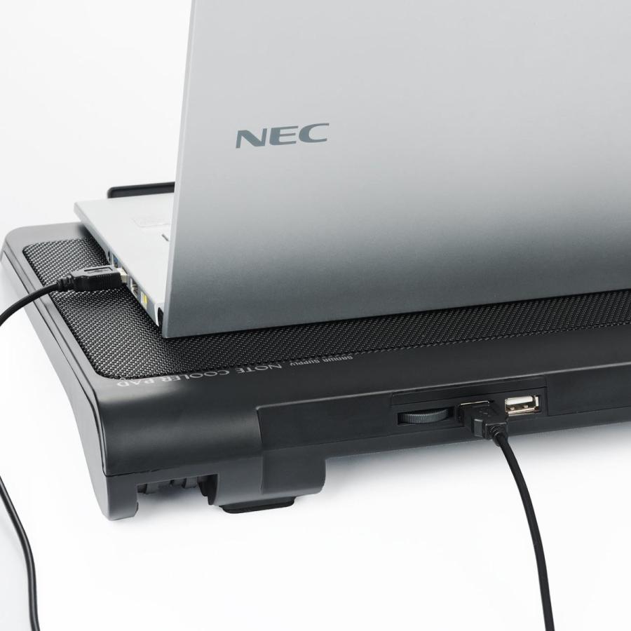 ノートパソコンクーラー PC冷却台 静音 17インチ対応 5ファン USB給電 無段階風量調節 3段階角度調節 EZ4-CLN025｜esupply｜11