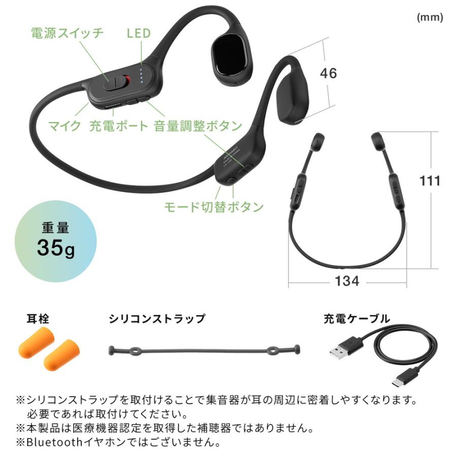 SANWA SUPPLY（サンワサプライ） 集音器 高齢者 骨伝導 耳に入れない