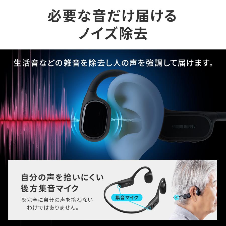 SANWA SUPPLY（サンワサプライ） 集音器 高齢者 骨伝導 耳に入れない
