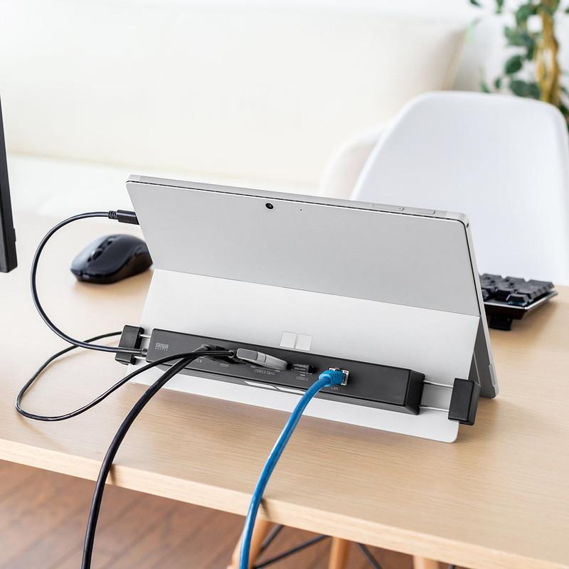 サンワサプライ Surfaceドッキングステーション 400-HUB039BK3 Surface専用ドッキングステーション Type-Cハブ 4K/30Hz HDMI