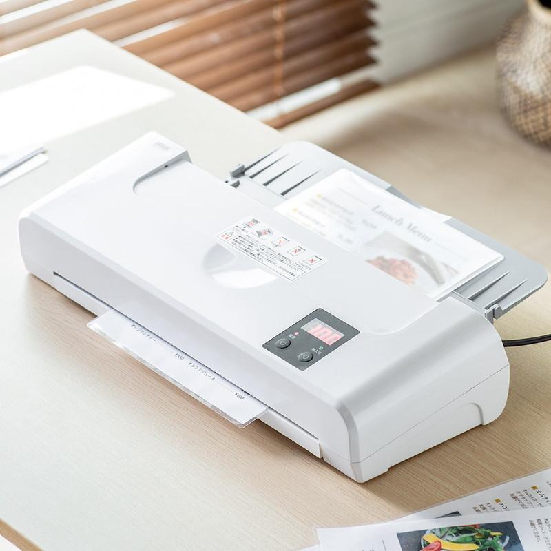 ラミネーター a3 ラミネート 機械 a4 本体 4本ローラー 小型 パウチ機械 家庭用 10秒ウォームアップ EZ4-LM010の画像
