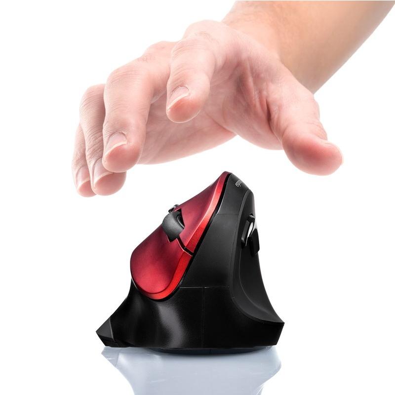 マウス エルゴノミクス ワイヤレス 無線 ブルーLED 5ボタン 静音 レッド 腱鞘炎防止 EZ4-MA092SR | SANWA SUPPLY | 15