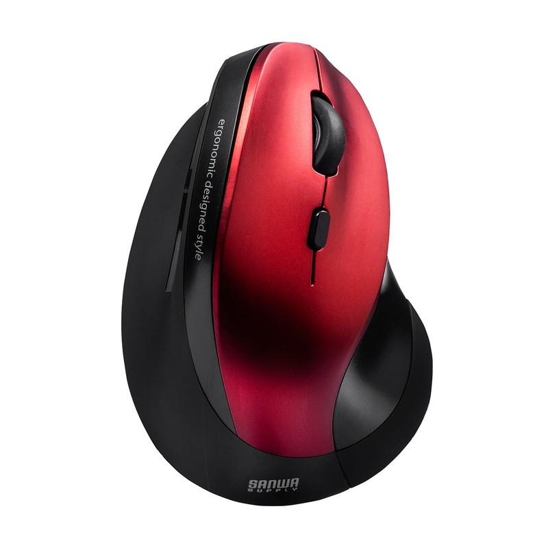 マウス エルゴノミクス ワイヤレス 無線 ブルーLED 5ボタン 静音 レッド 腱鞘炎防止 EZ4-MA092SR | SANWA SUPPLY | 19