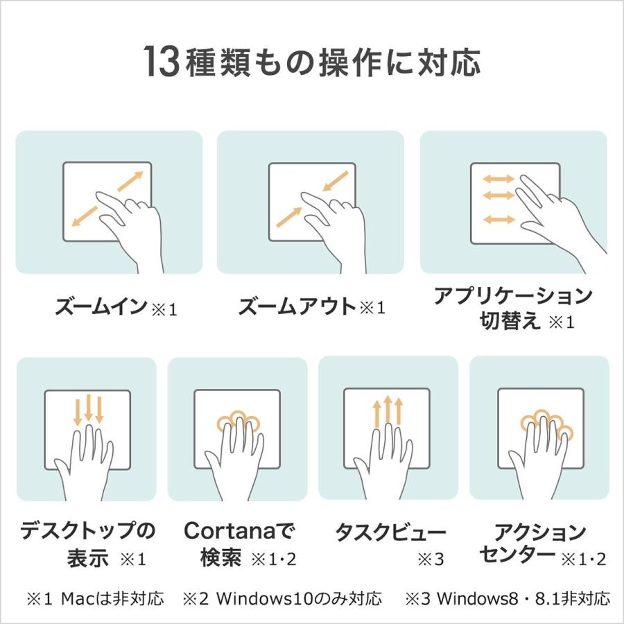 タッチパッド トラックパッド タッチマウス USB接続 有線 薄型 ジェスチャー機能 400カウント EZ4-MA128｜esupply｜06