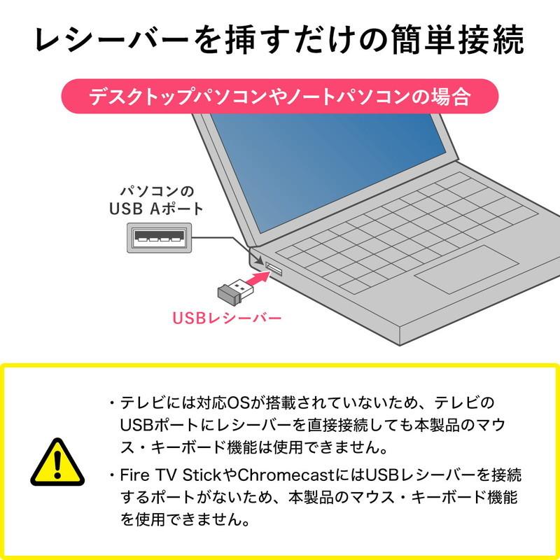 リモコン型マウス リモコンキーボード テレビリモコン 空中マウス エアマウス ワイヤレスマウス ワイヤレスキーボード EZ4-MA134BK｜esupply｜04