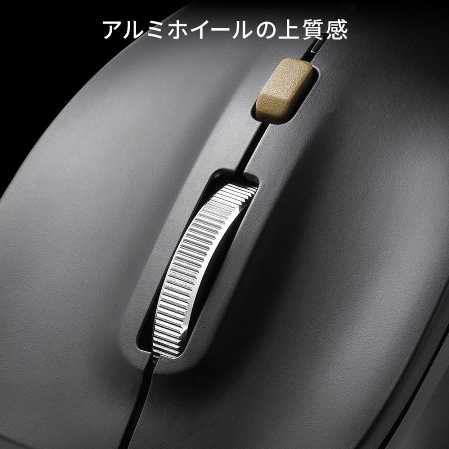 ワイヤレスマウス Bluetooth USB A レシーバー 小型 静音 5ボタン 戻る進む アルミホイール 無線 2.4GHz ALUmini レッド EZ4-MAWBT159BKR｜esupply｜09