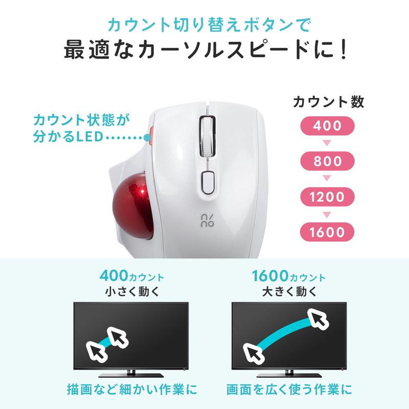 ワイヤレストラックボール 小型 エルゴノミクス レーザーセンサー ブラック EZ4-MAWTB180BK