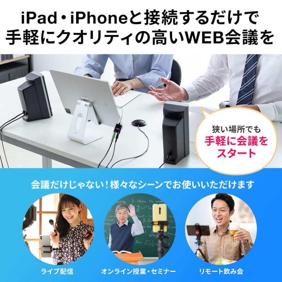 WEB会議用マイクアダプタ iPhone・iPad対応 音声分配 WEB会議 Skype・FaceTime対応 EZ4-MC008｜esupply｜02