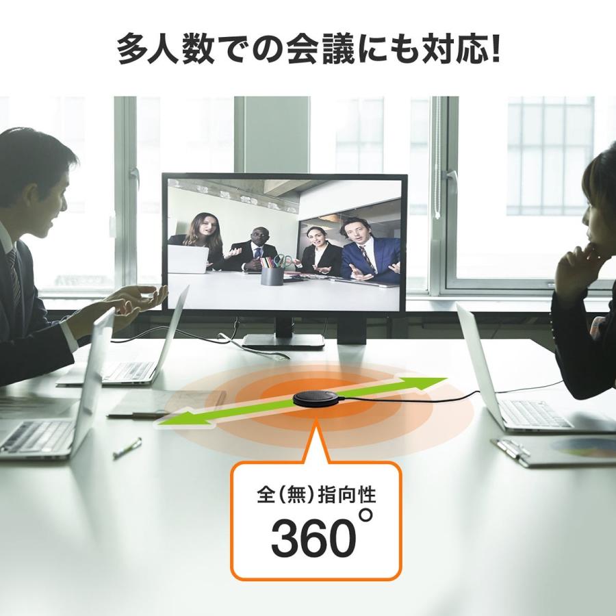 WEB会議マイク USB接続 薄型 Skype対応 高感度 無指向性 集音範囲最大約5m EZ4-MC011｜esupply｜02