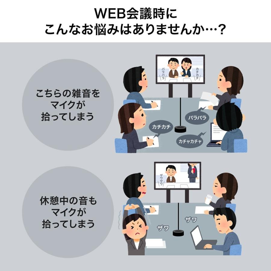 WEB会議マイク USB接続 薄型 Skype対応 高感度 無指向性 集音範囲最大約5m EZ4-MC011｜esupply｜04