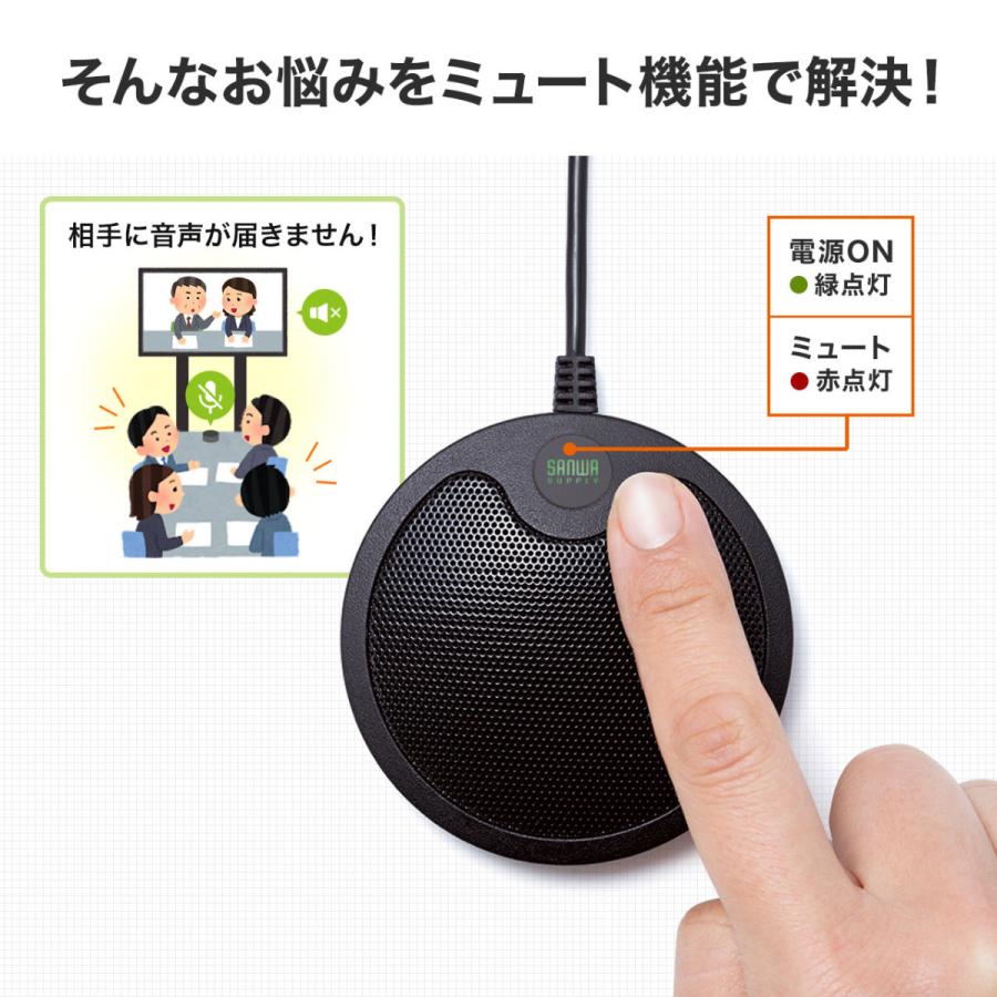 SANWA SUPPLY（サンワサプライ） WEB会議マイク USB接続 薄型 Skype