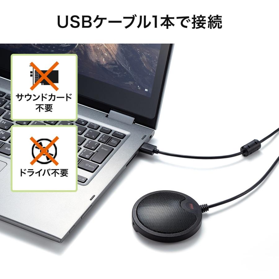 SANWA SUPPLY（サンワサプライ） WEB会議マイク USB接続 薄型 Skype