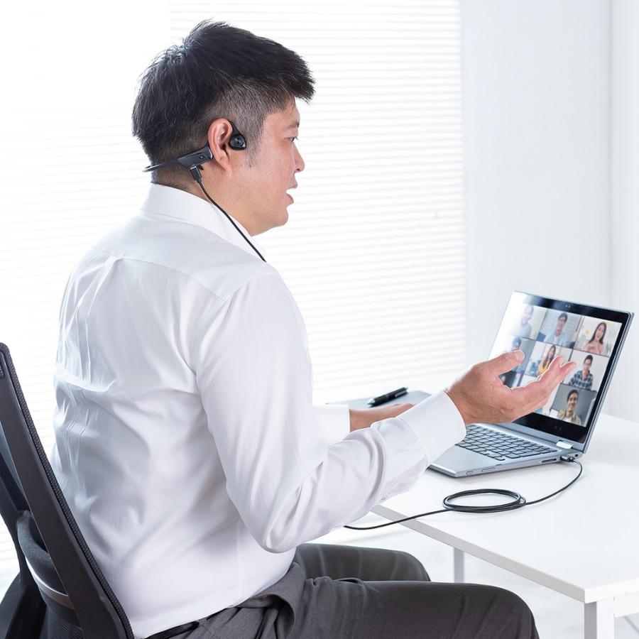 SANWA SUPPLY Bluetoothヘッドセット オープンイヤー 有線 両耳