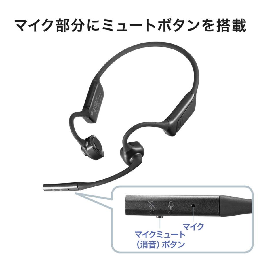 SANWA SUPPLY Bluetoothヘッドセット オープンイヤー 有線 両耳