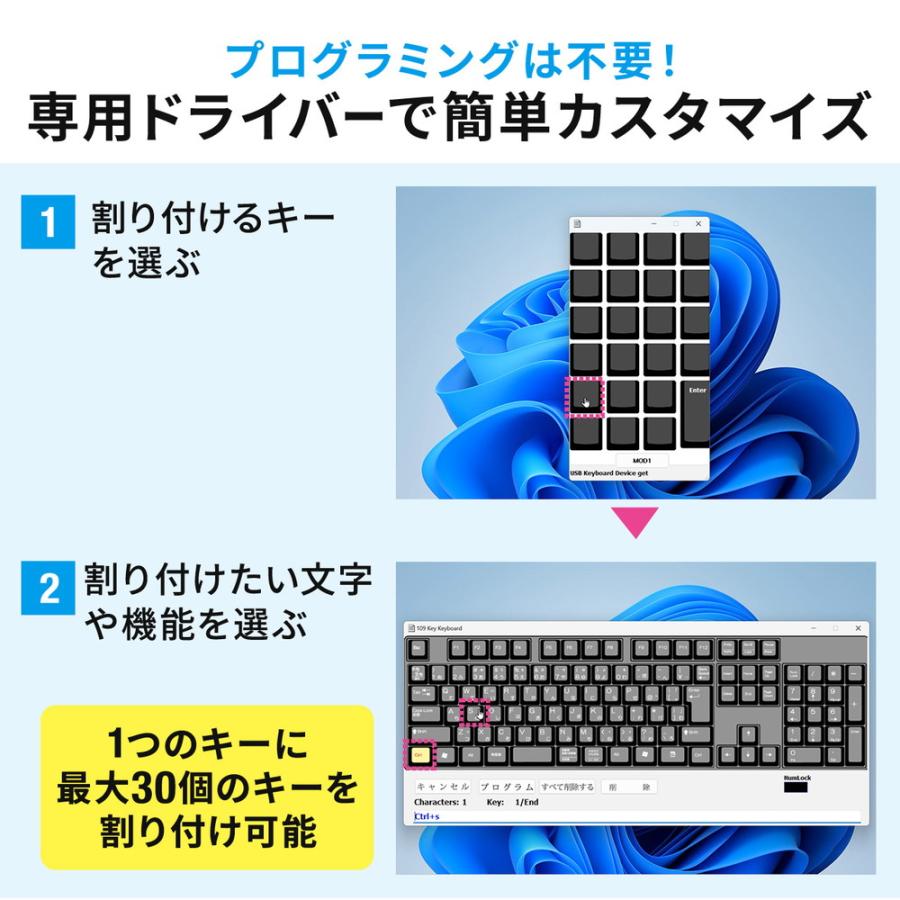 SANWA SUPPLY プログラマブルテンキー ショートカット割付 SANWA SUPPLY プログラマブルテンキー ショートカット割付