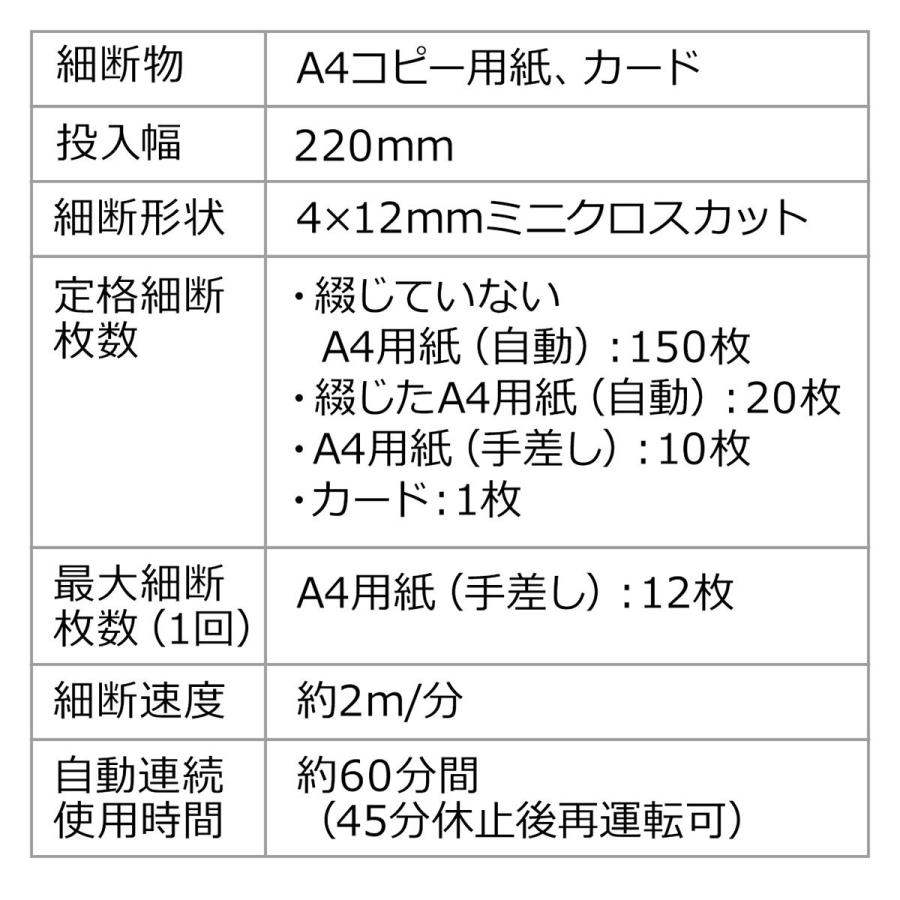 電動シュレッダー オートフィードシュレッダー 業務用 自動細断 クロスカット A4 150枚細断 手差し細断 60分連続使用  クレカ ホッチキス対応 EZ4-PSD052の画像