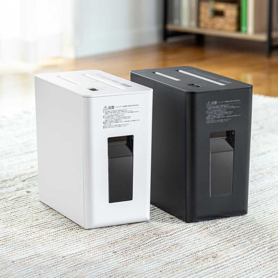 シュレッダー 静音 コンパクト パーソナルシュレッダー 電動 クロスカット ホッチキス対応 最大5枚 カード CD/DVD 9L ホワイト EZ4-PSD062W_17