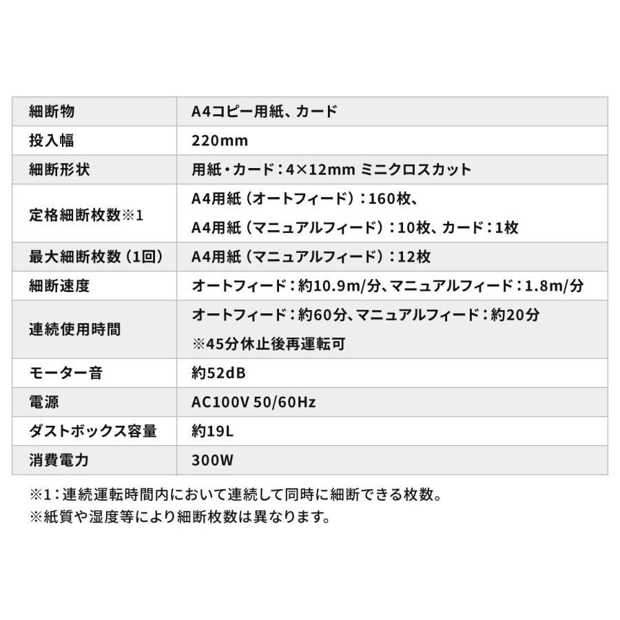 シュレッダー 業務用 オートフィード 自動細断 連続給紙 ミニクロスカット 160枚細断 手差細断 60分連続細断 カード ホッチキス クリップ EZ4-PSD066｜esupply｜11