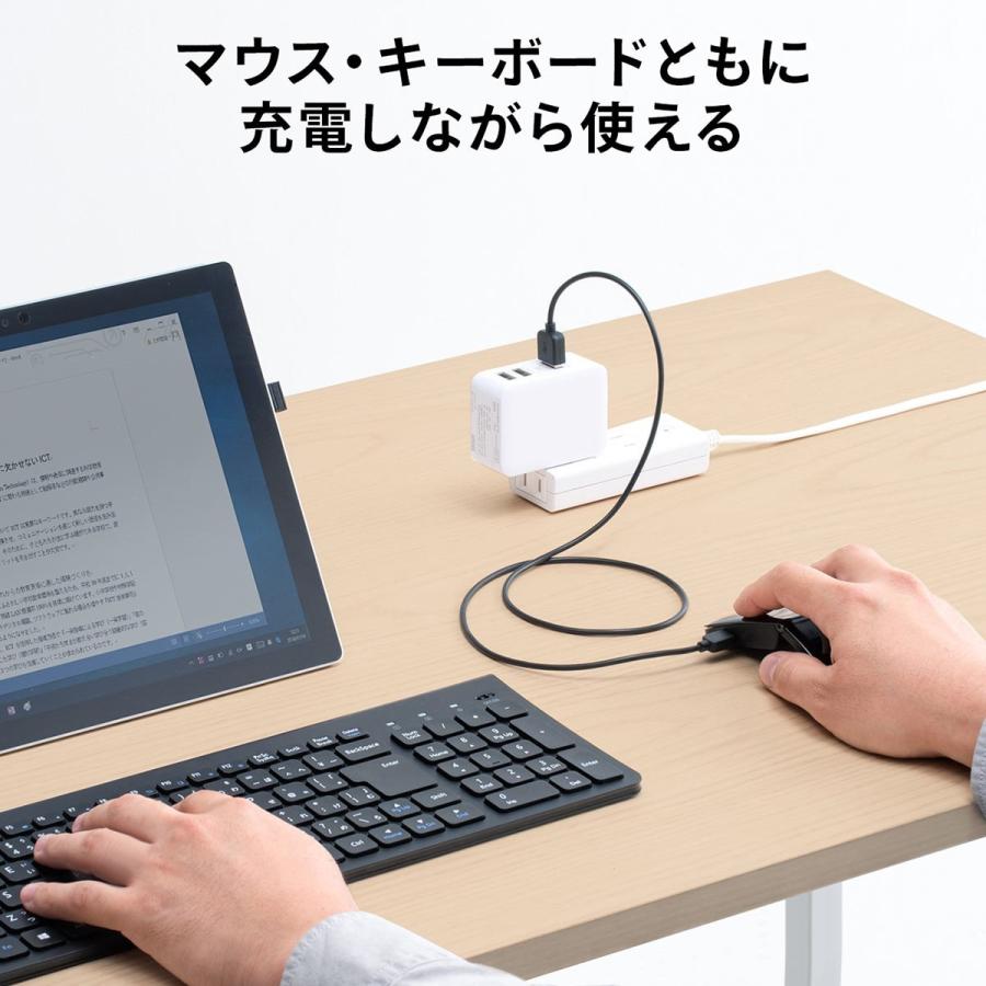 予約商品 ワイヤレスキーボード マウス・キーボードセット テンキーあり ワイヤレスマウス 超薄型 持ち運び USB充電式 EZ4-SKB064｜esupply｜11