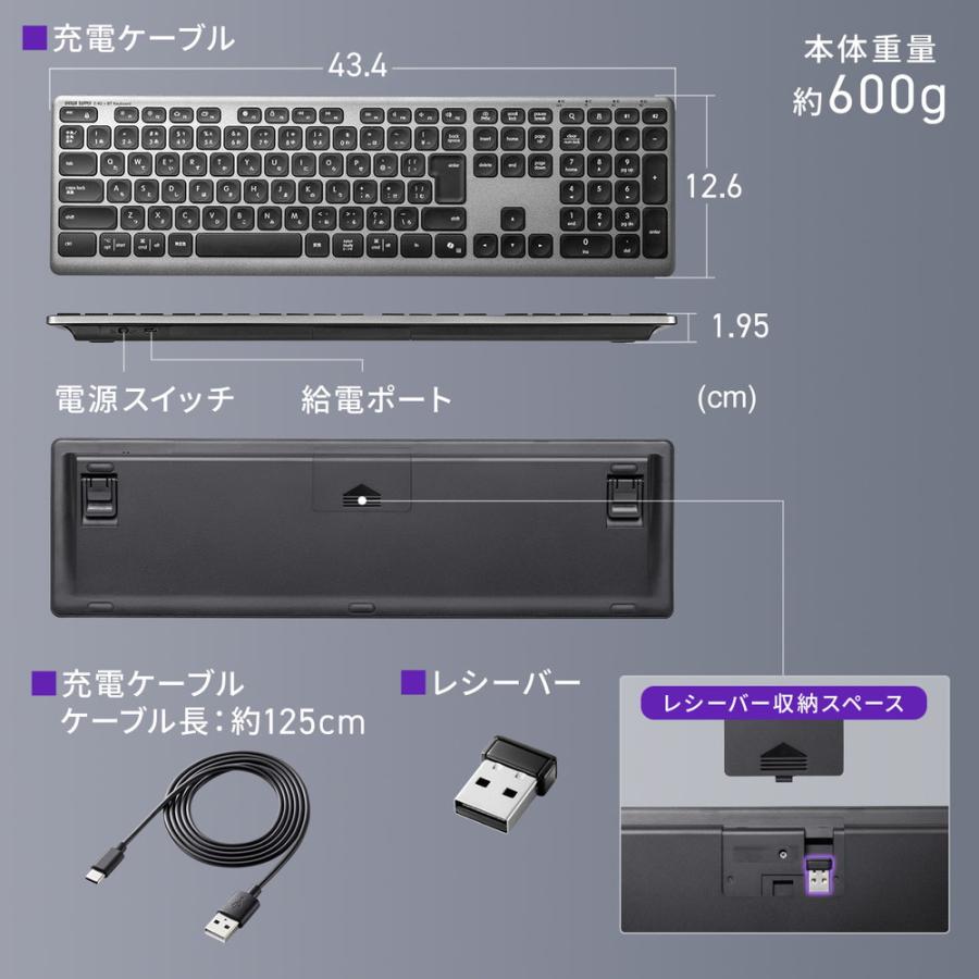SANWA SUPPLY（サンワサプライ） ワイヤレスキーボード Bluetooth＆2