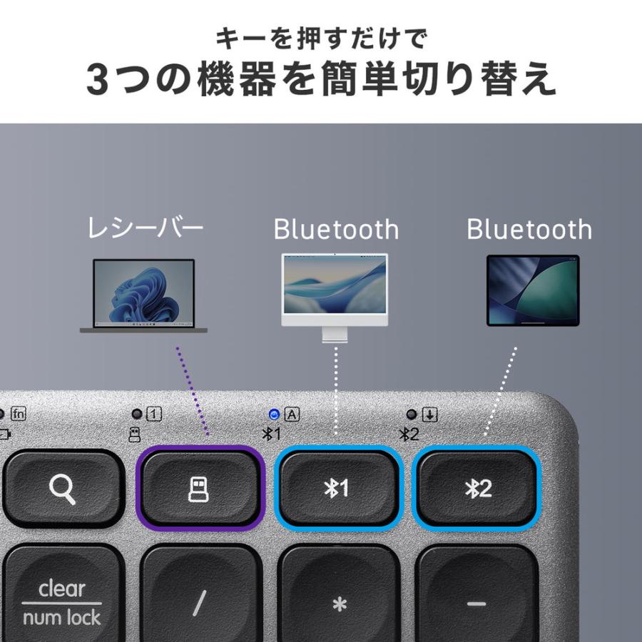 SANWA SUPPLY（サンワサプライ） ワイヤレスキーボード Bluetooth＆2