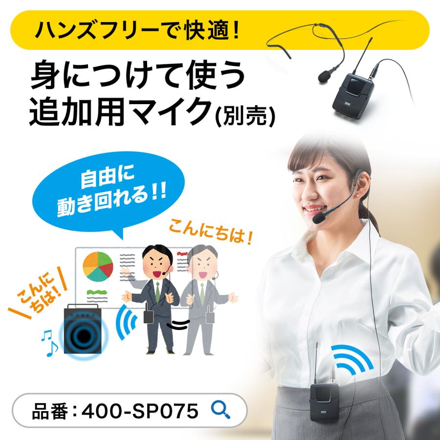 SANWA SUPPLY（サンワサプライ） ワイヤレスマイク付スピーカー 拡声器