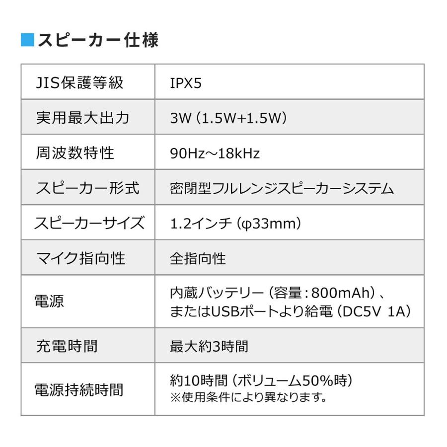 首かけスピーカー ネックスピーカー  ウェアラブル Bluetooth ワイヤレス IPX5 MP3対応 ブラック EZ4-SP085｜esupply｜17