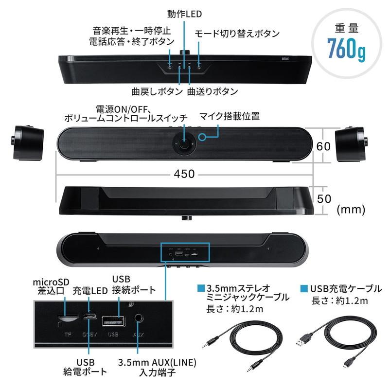 SANWA SUPPLY（サンワサプライ） サウンドバースピーカー パソコン