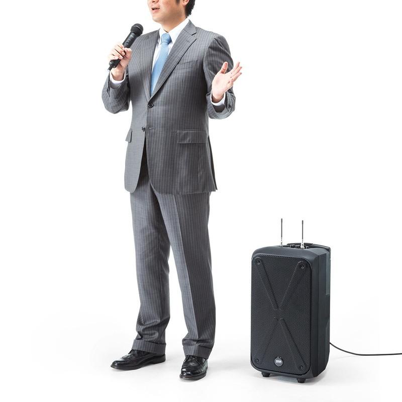 ワイヤレスマイク スピーカーセット PAシステム 拡声器 ワイヤレスマイク2本付 会議/イベント対応 授業 飛散 飛沫防止 EZ4-SP093の画像