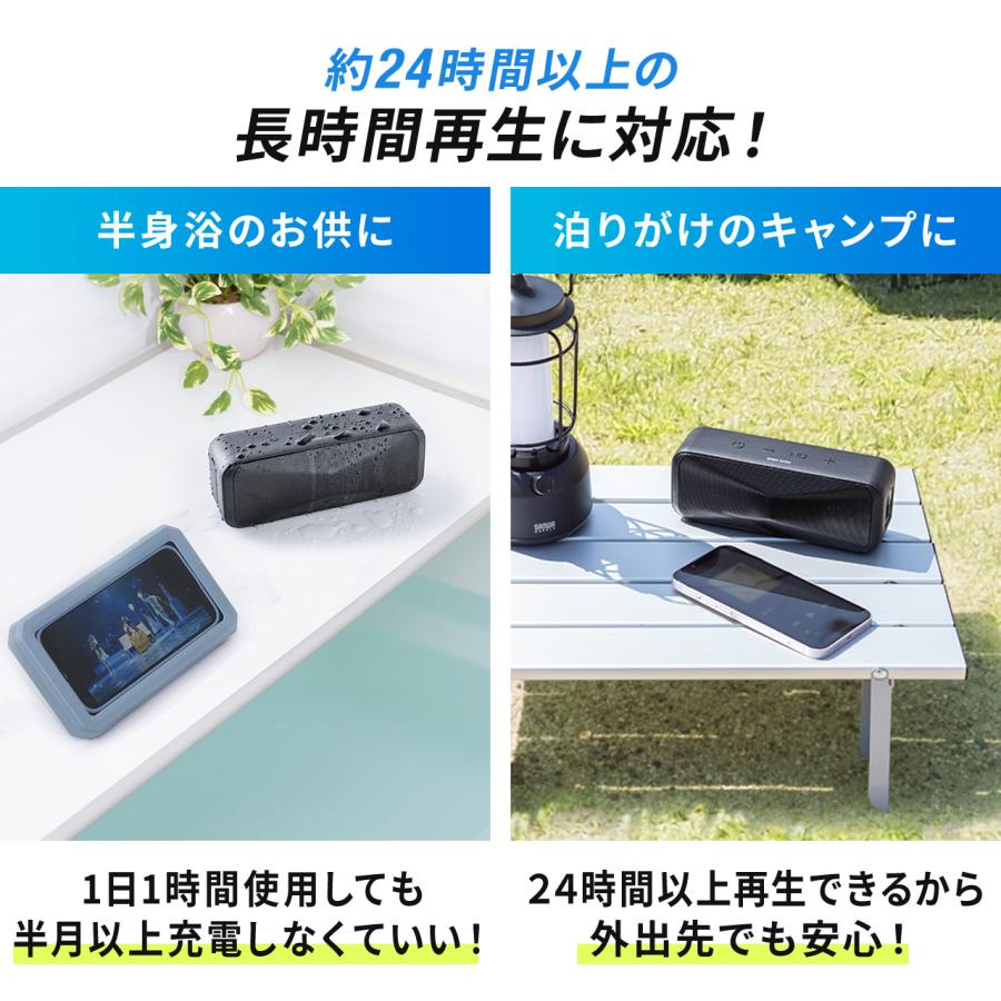 SANWA SUPPLY Bluetoothスピーカー 防水 低遅延 24時間再生 小型 SANWA SUPPLY Bluetoothスピーカー 防水 低遅延 24時間再生 小型