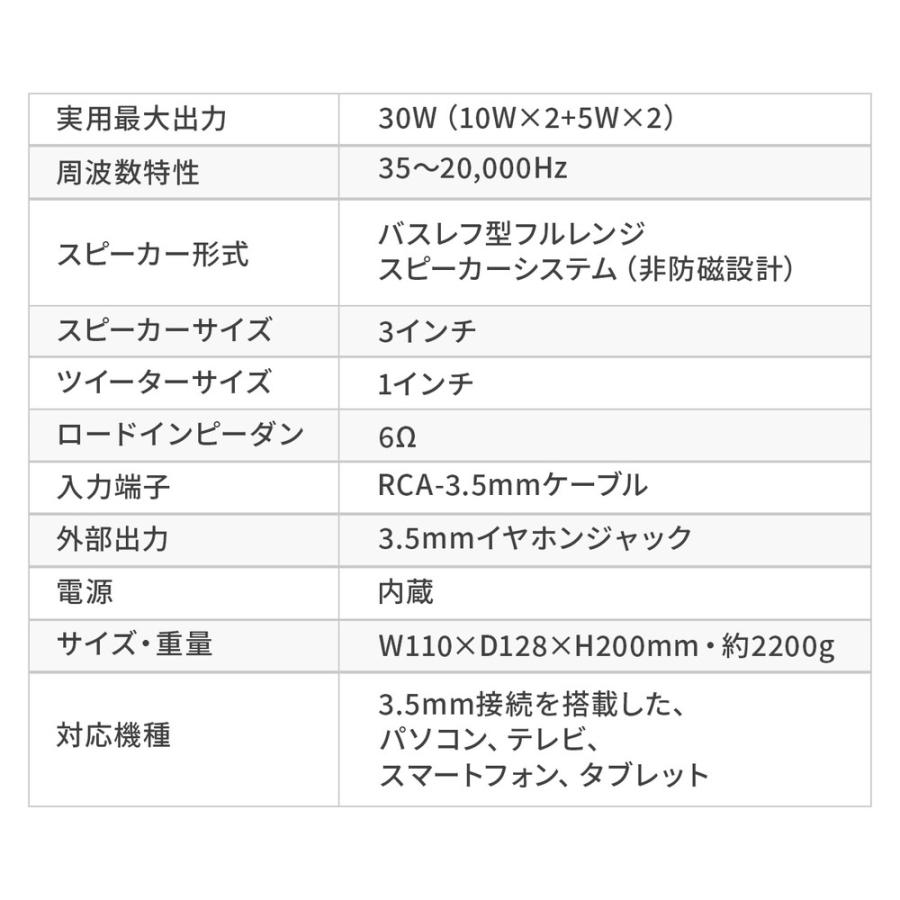 高音質PCスピーカー 木製ブックシェルフ型 ツィーター搭載 30W出力 2chステレオ 有線接続 高音/低音個別調整対応 EZ4-SP107｜esupply｜13