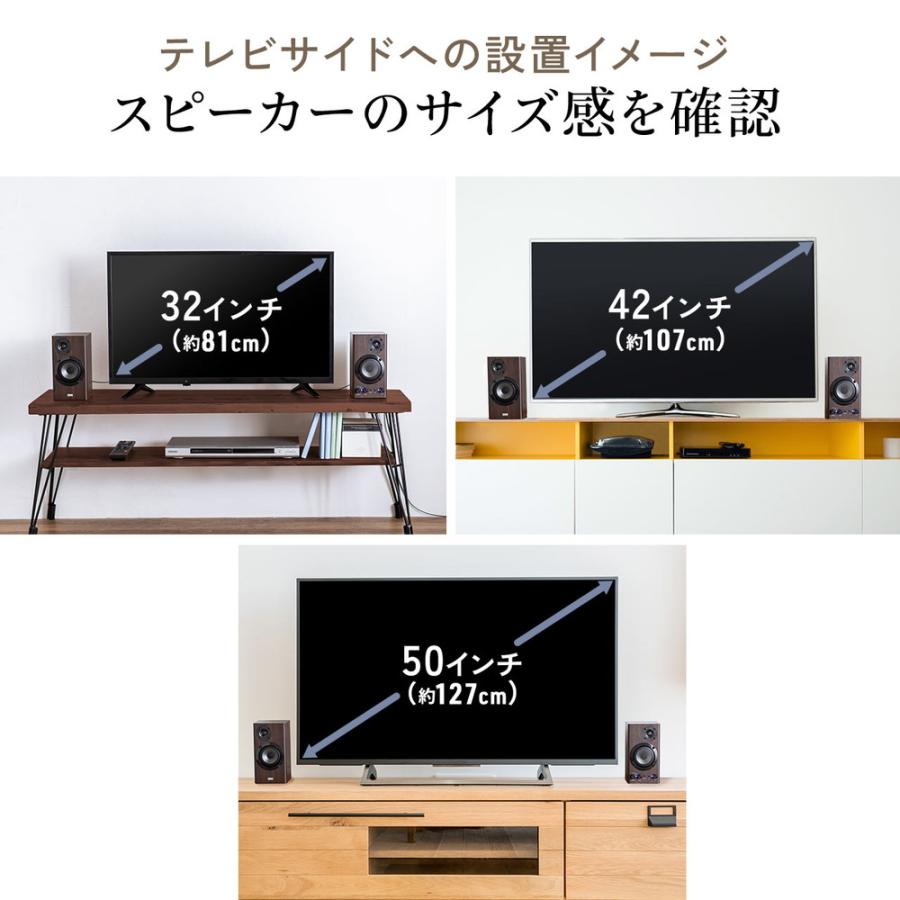 PCスピーカー 木製2chスピーカー 60W 高音調整可 3Dサラウンド 内蔵AC電源 省スペース ツィーター AUX 3.5mm 前面ヘッドホン端子 EZ4-SP114 | SANWA SUPPLY | 07