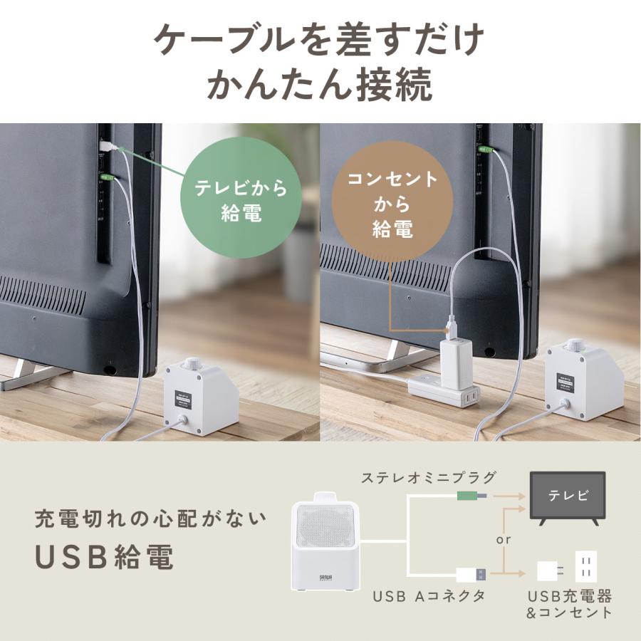 SANWA SUPPLY（サンワサプライ） テレビ用手元スピーカー 高齢者向け