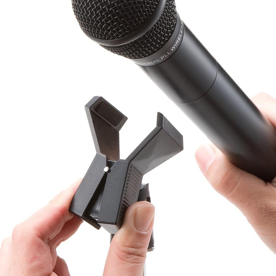 SANWA SUPPLY 卓上マイクスタンド マイクホルダー付 高さ25