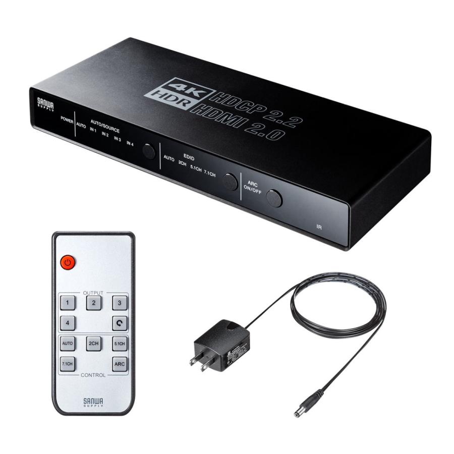SANWA SUPPLY（サンワサプライ） HDMI切替器 4入力1出力 4K/60Hz HDR